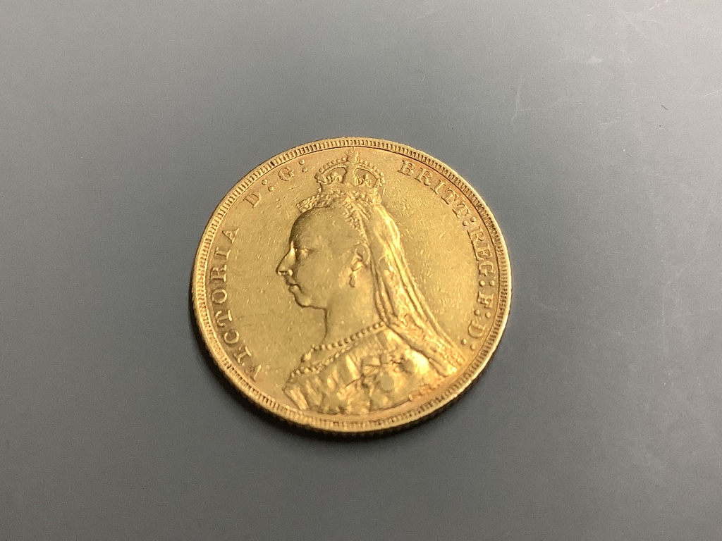 A Victorian gold sovereign, 1891.